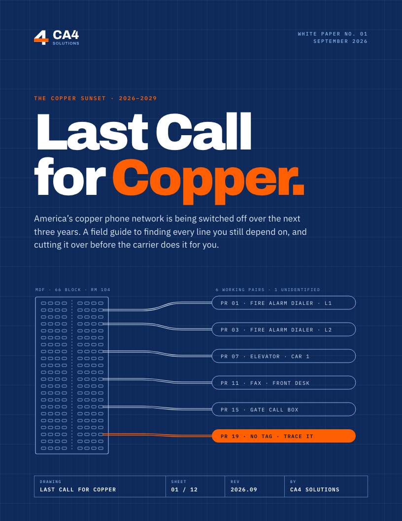 Cover of the white paper Last Call for Copper, by CA4 Solutions